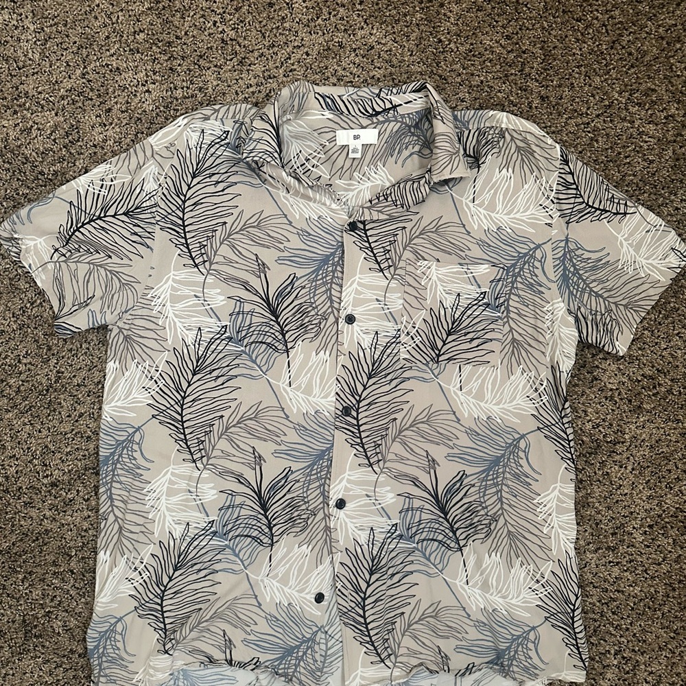 BP Leaf Print Button Up Shirt